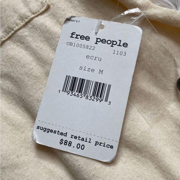 Free People We The Free Jade Tunic Top NEW Cream Balloon Sleeve Women’s Medium - Picture 11 of 12
